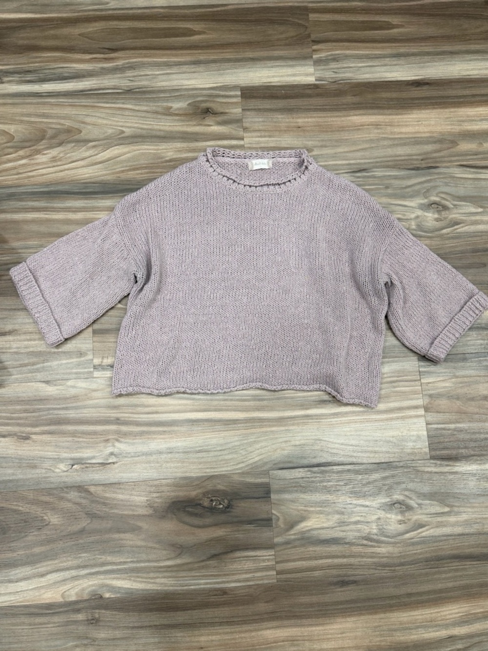 Altar'd State Cropped Crewneck Sweater in Dusty Mauve